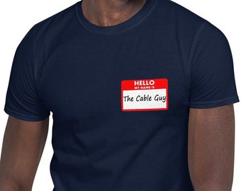 T-shirt type câble, chemise Bonjour mon nom est le type, chemise des métiers, chemise télécommunications, chemise drôle, chemise électricien