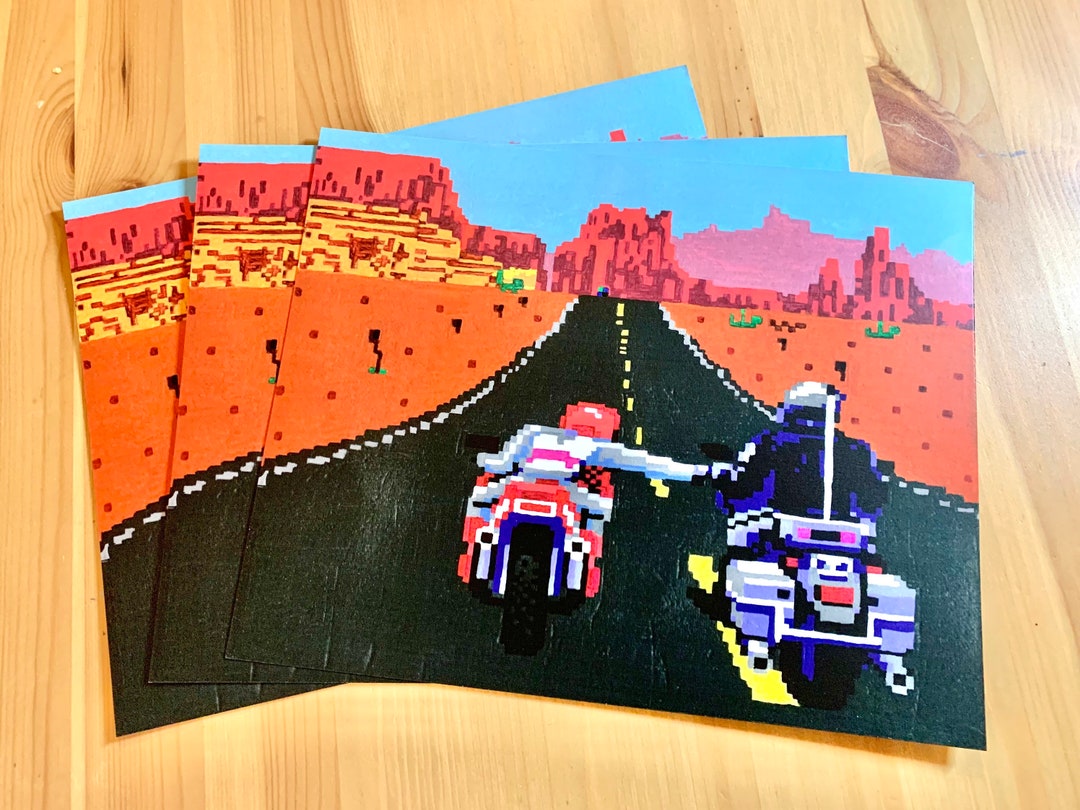 Road Rash 2 (sega Megadrive, 1992) - Original Acrylic Painting Print - Etsy