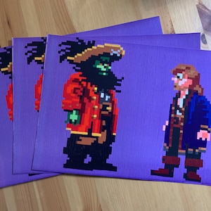 Monkey Island 2 (Amiga, 1991) - Guybrush & Le Chuck Original Acrylic Painting Print (A5, A4 or A3)
