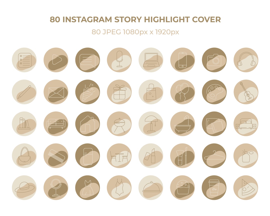 Neutral Instagram Highlight Covers / 80 Highlight Covers / Social Media ...