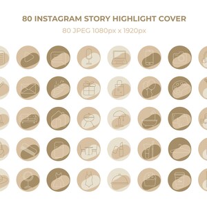 Neutrale Instagram Highlight Cover / 80 Highlight Cover / Social Media Cover / Instagram Icons