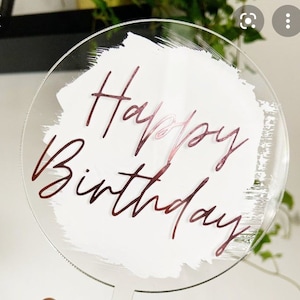 Personalised acrylic cake topper