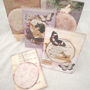 Marcos de flores y mariposas secas de Dollies, marcador de página volteable, tarjeta de diario, correo feliz, diario, suministros para scrapbooking, bolsillos de página