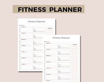 1 Page Fitness Meal Planner, Food Log, Meal Planner, Meal Tracker,  Weekly Meal, Health Planner, Wellness Planner by DalaArtDesigns