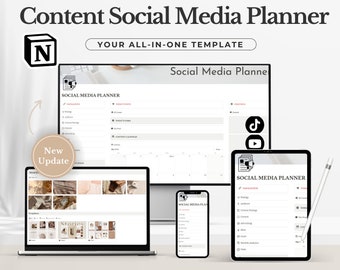 Notion Social Media Content Planner Template (Digital Download)