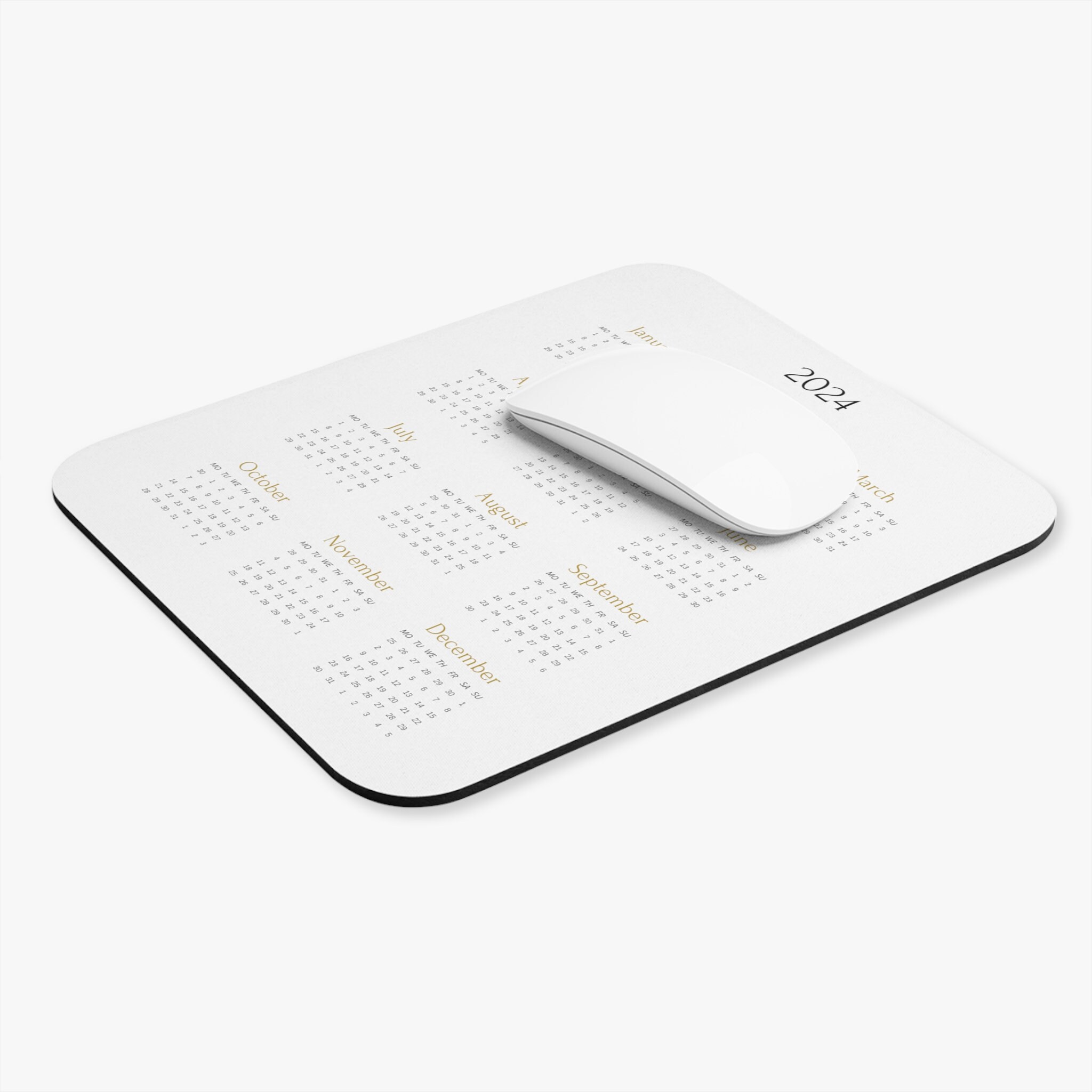 2024, Calendar, 2024 Calendar, Mouse Pad, Office Gift, Gifts for Her