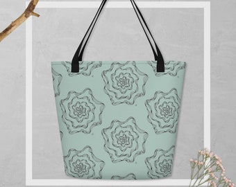 ブルーローズトートバッグ