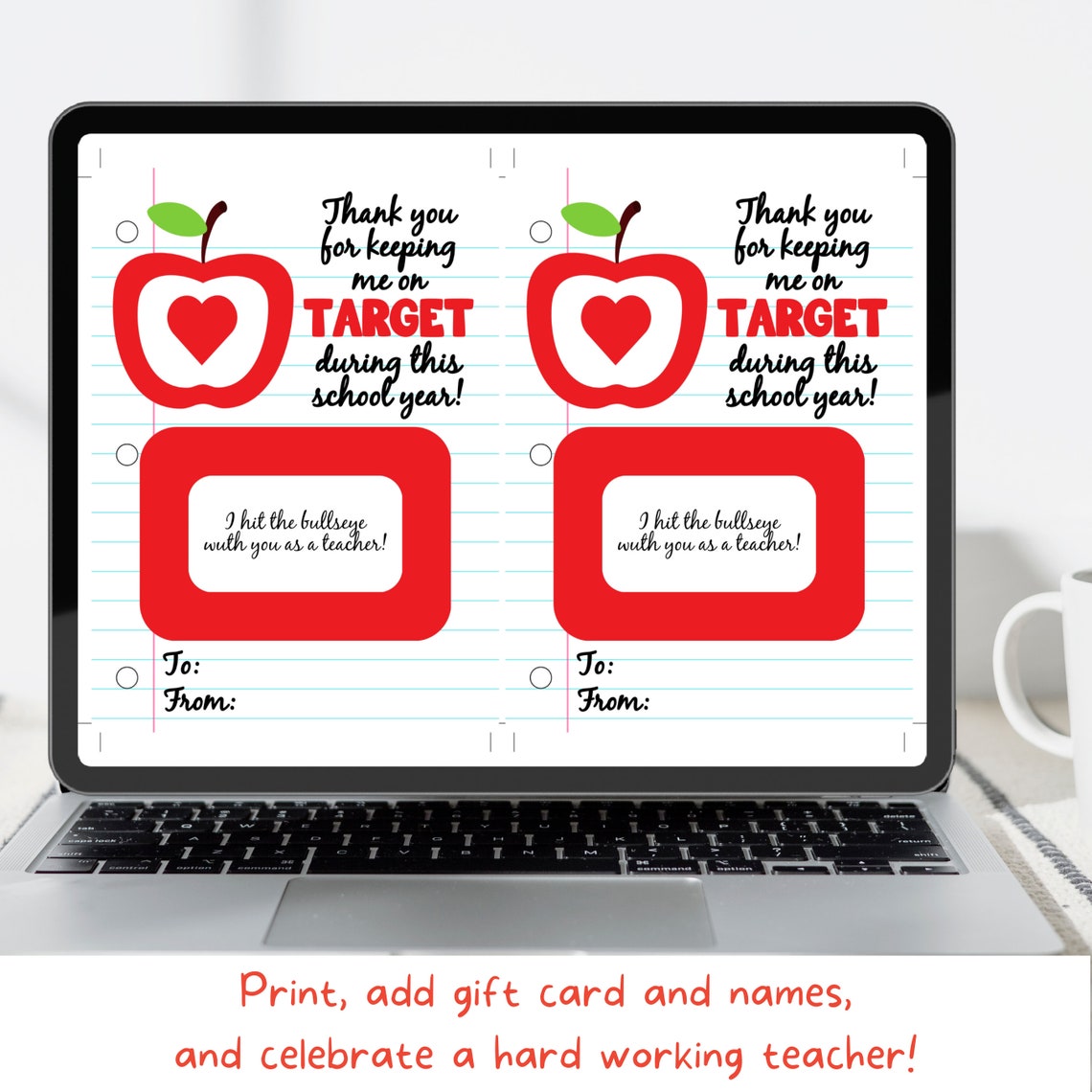 On Target Teacher Gift Card Holder Teacher Appreciation Week School