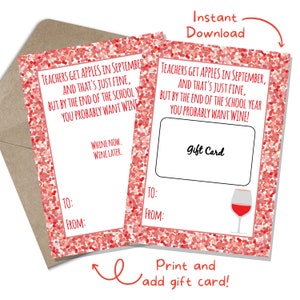 Regalo di vino per la settimana di apprezzamento degli insegnanti - Regalo per il compleanno dell'insegnante - Regalo dell'insegnante da parte dei genitori - Buono regalo ristorante 008