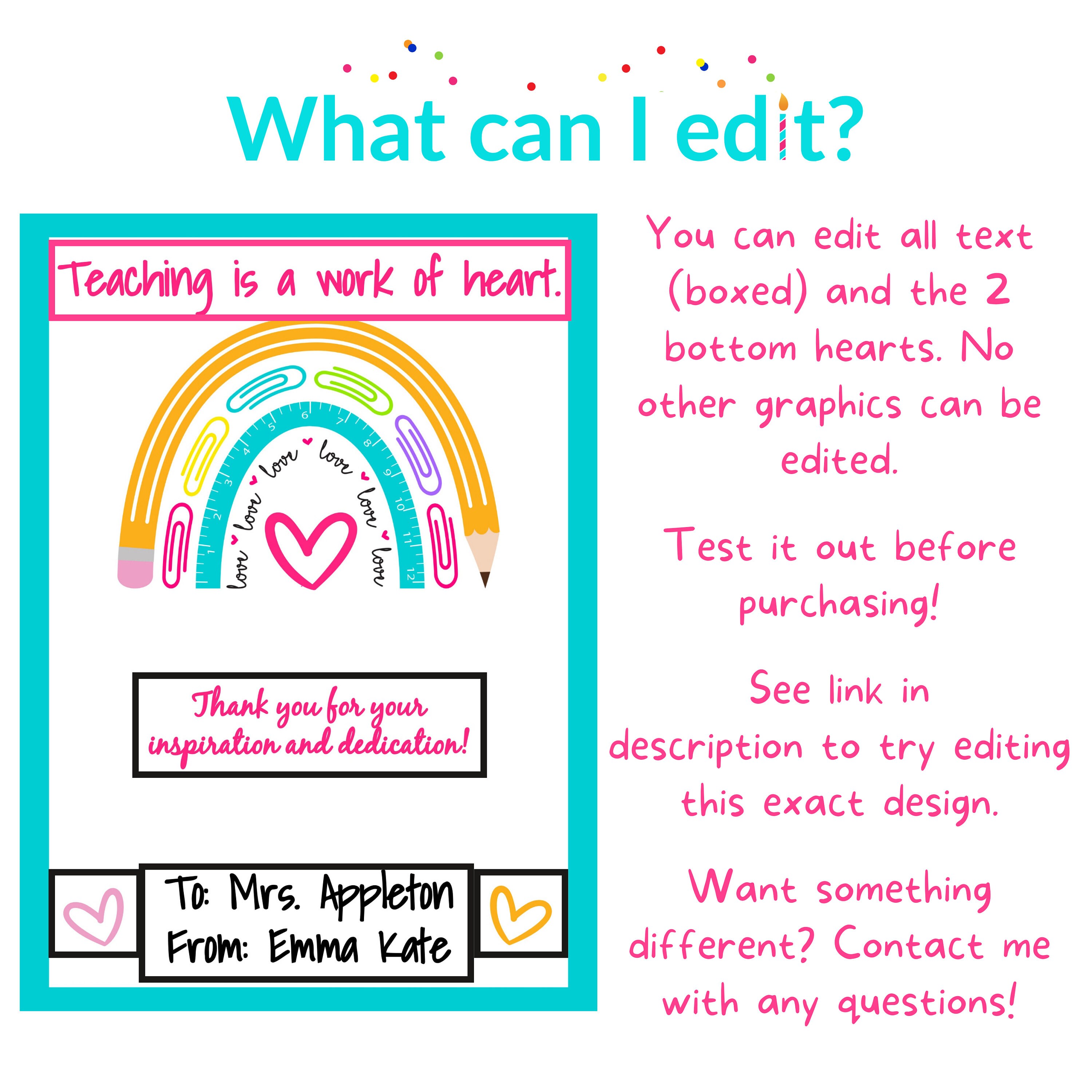 Teacher Appreciation Rainbow Gift Card Holder - Printable School ...