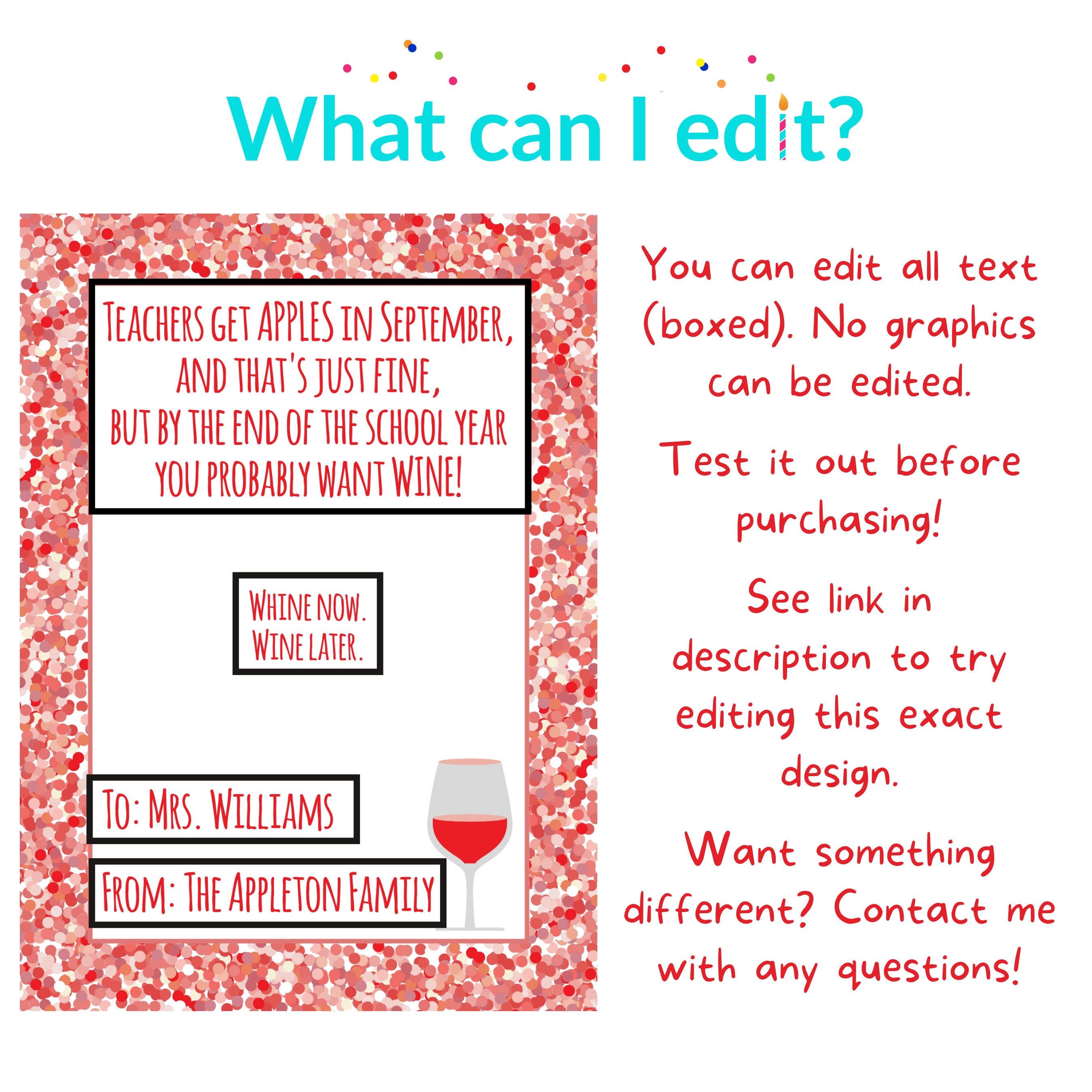 Wine Store Gift Card Holder for Teacher Appreciation Week Liquor Store