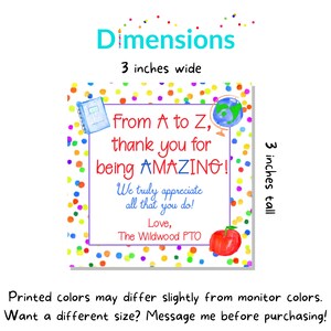 Editable School Volunteer Thank You Tags - Elementary Staff Thank You ...