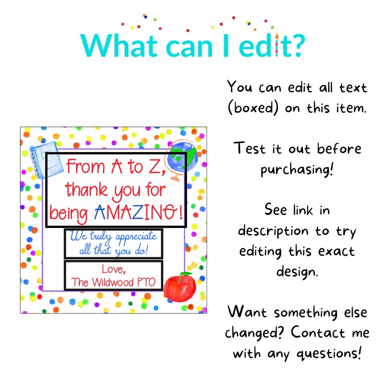 Editable School Volunteer Thank You Tags Elementary Staff - Etsy