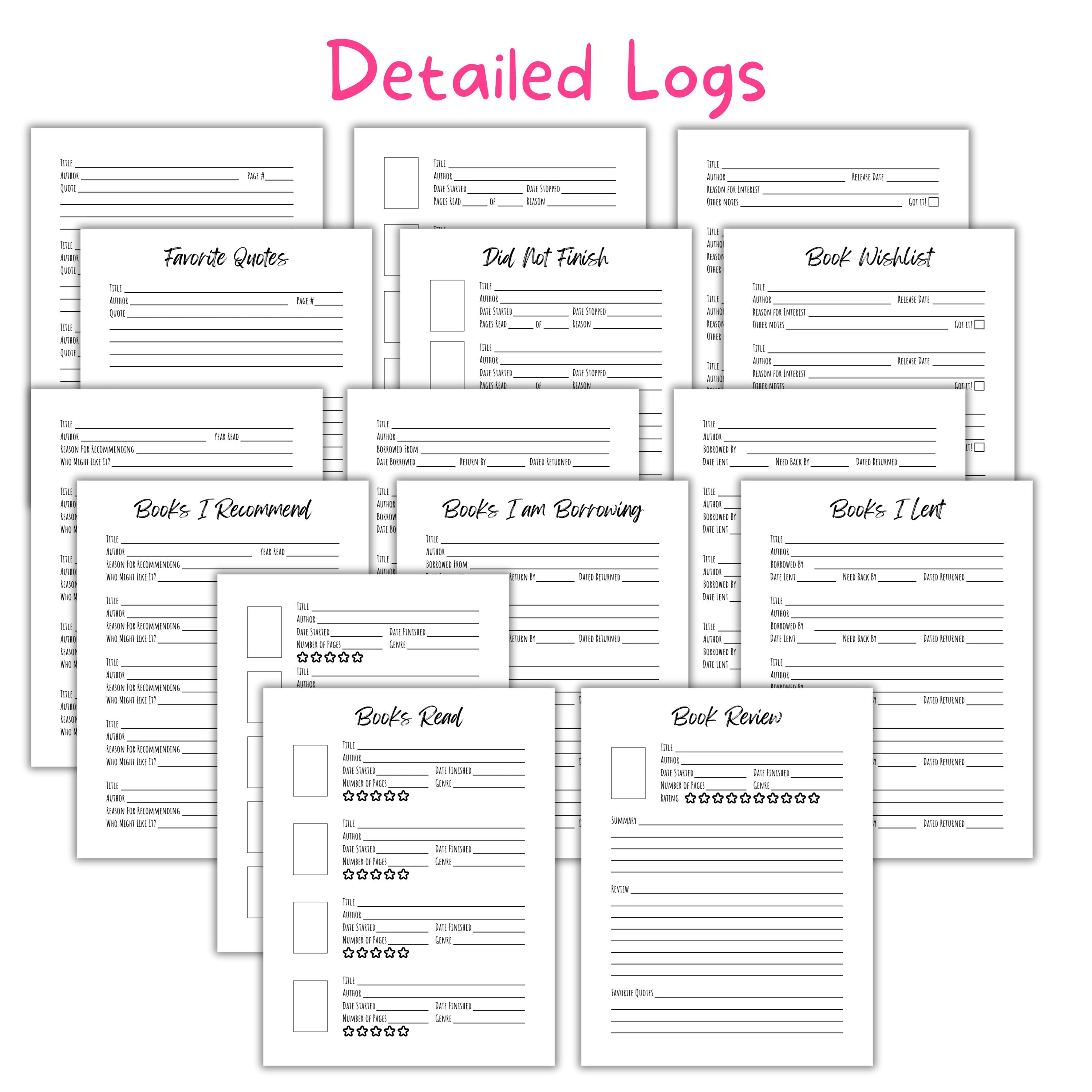 Colorful Reading Log for Kids with Stickers