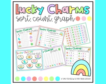 Actividad matemática Lucky Charms: ordenar, contar y graficar (archivo digital)