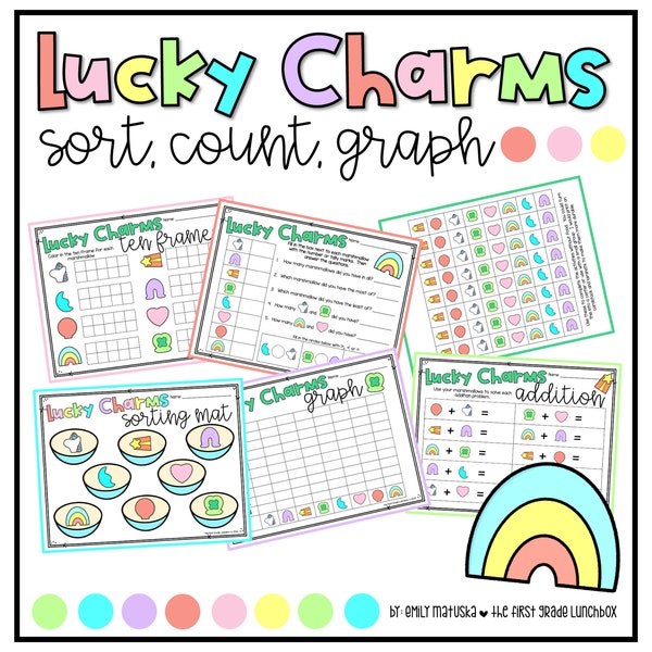 Lucky Charms Sort, Count, Graph Math Activity for St. Patrick's Day, Lucky Charms Activities