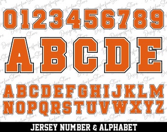 Rust Orange Layer Black Font Svg, Jersey Numbers Svg, Alphabet Letter Svg, Fonts Svg, Digital Download, Sport Font Letters Svg, Svg Cut File