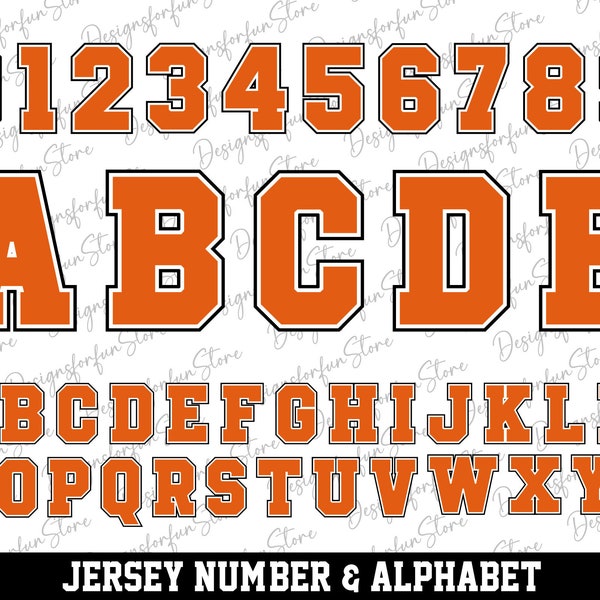 Rust Orange Layer Black Font Svg, Jersey Numbers Svg, Alphabet Letter Svg, Fonts Svg, Digital Download, Sport Font Letters Svg, Svg Cut File