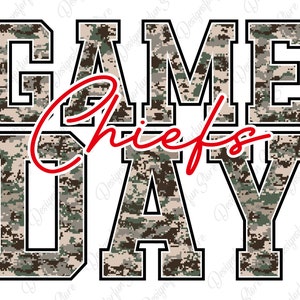 Gameday Chiefs Mascot Svg, Camo Pattern Svg, Sublimation Design, Camo Chiefs, Football Svg, Team Spirit, School Mascot, Digital Printable