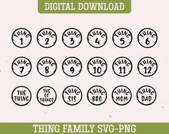 Ding 1 Svg, Ding 2 Svg, Ding 3 Svg, Ding Familie Svg, Silhouet, Leraar Ding Svg, Sublimate, Geknipte Bestanden voor Cricut, Digitale Download