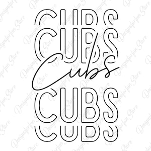 Cubs Svg, Game Day Svg, Team Mascot Svg, Cubs Mascot Svg, Cricut File, School Spirit Svg, Sports Svg, Digital Download, Silhouette
