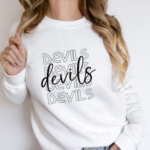 Devils Svg, Descarga digital, Game Day Svg, Team Mascot Svg, Devils Mascot Svg, Cricut, School Spirit Svg, Sports Svg, Silhouette