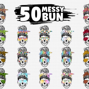 Mom Life Skull Bundle Png, Digital Download, Skull Sublimation Png, Messy Bun With Glasses Png, Messy Bun Skull Png, Momlife Png, Cricut