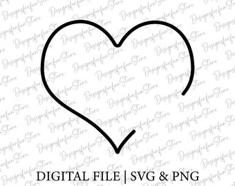 Open Heart Svg, Digital Download, Hand Drawn Heart Svg, Heart Svg, Heart Shape Svg, Silhouette, Open Heart Frame Svg, Cricut, Svg Curt File