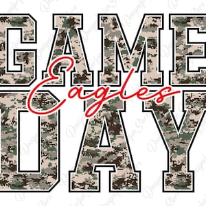 Gameday Eagles Maskottchen Svg, Camo Muster Svg, Sublimation Design, Camo Eagles, Football Svg, Mannschaftsgeist, Schulmamacot, Digital Printable