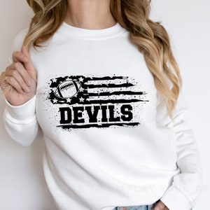 Devils Football Svg, USA Flag SVG, Devils svg, Game Day Svg, Football SVG, Cut file Printable Cricut Maker Silhouette