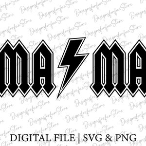 ACDC Mama Svg, Mama Svg, Rocker Mom Svg, Digital Download, Rock and ...