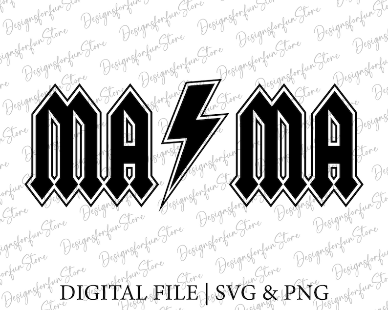 ACDC Mama Svg, Mama Svg, Rocker Mom Svg, Digital Download, Rock and ...