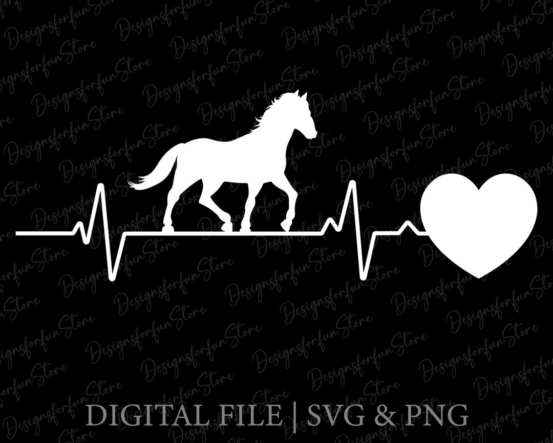 Horse Heartbeat Svg, Digital Download, Horse Svg, Heartbeat Svg