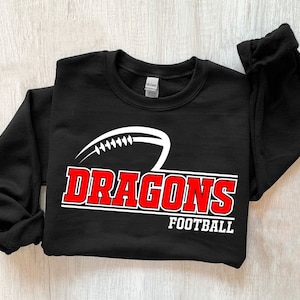 Dragons Football Svg, Digital Download, Team Mascot Svg, Dragons Mascot Svg, Game Day Svg, Cricut, School Spirit, Sports Svg, Silhouette