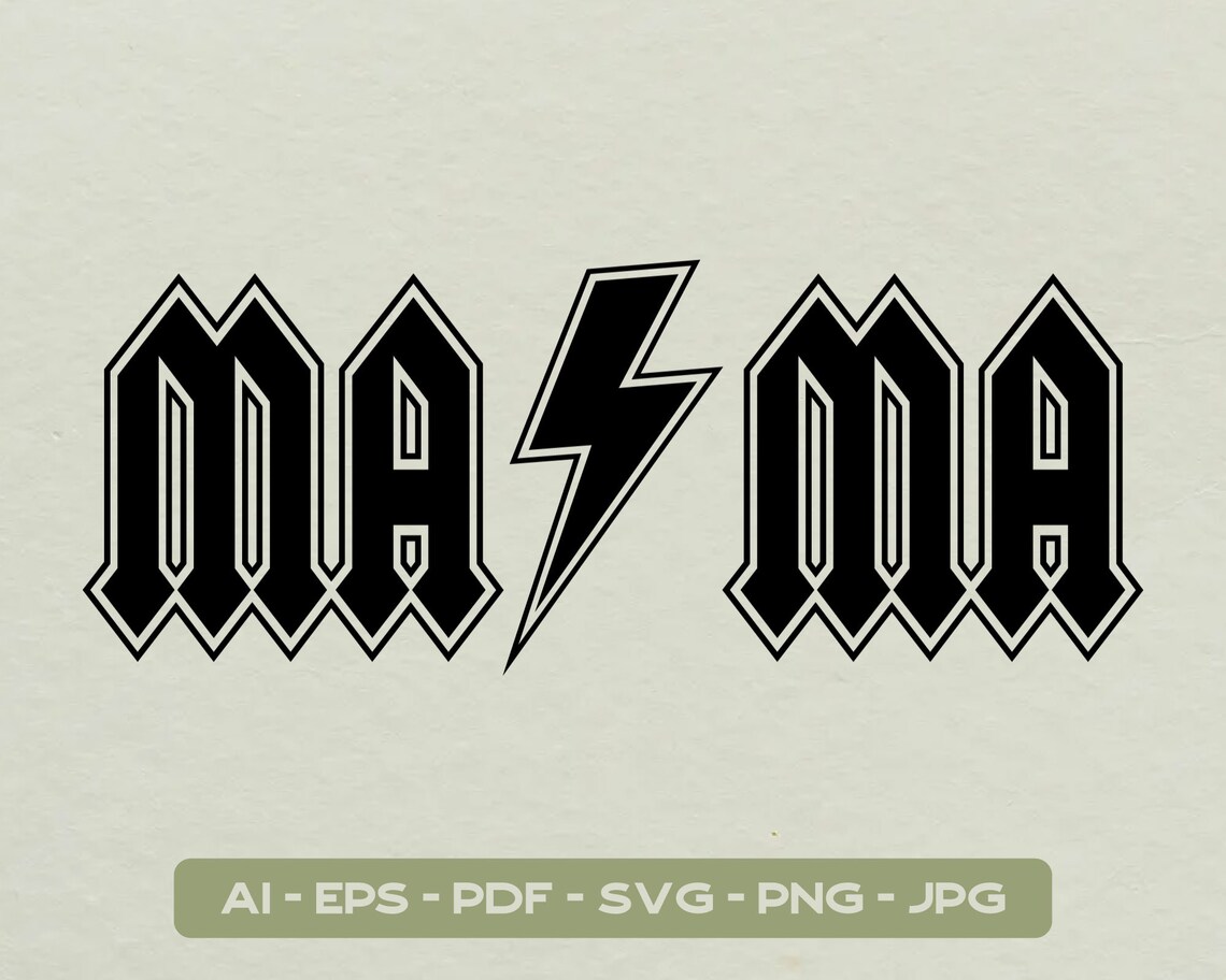 ACDC Mama Svg Mama Svg Rocker Mom Svg Digital Download - Etsy