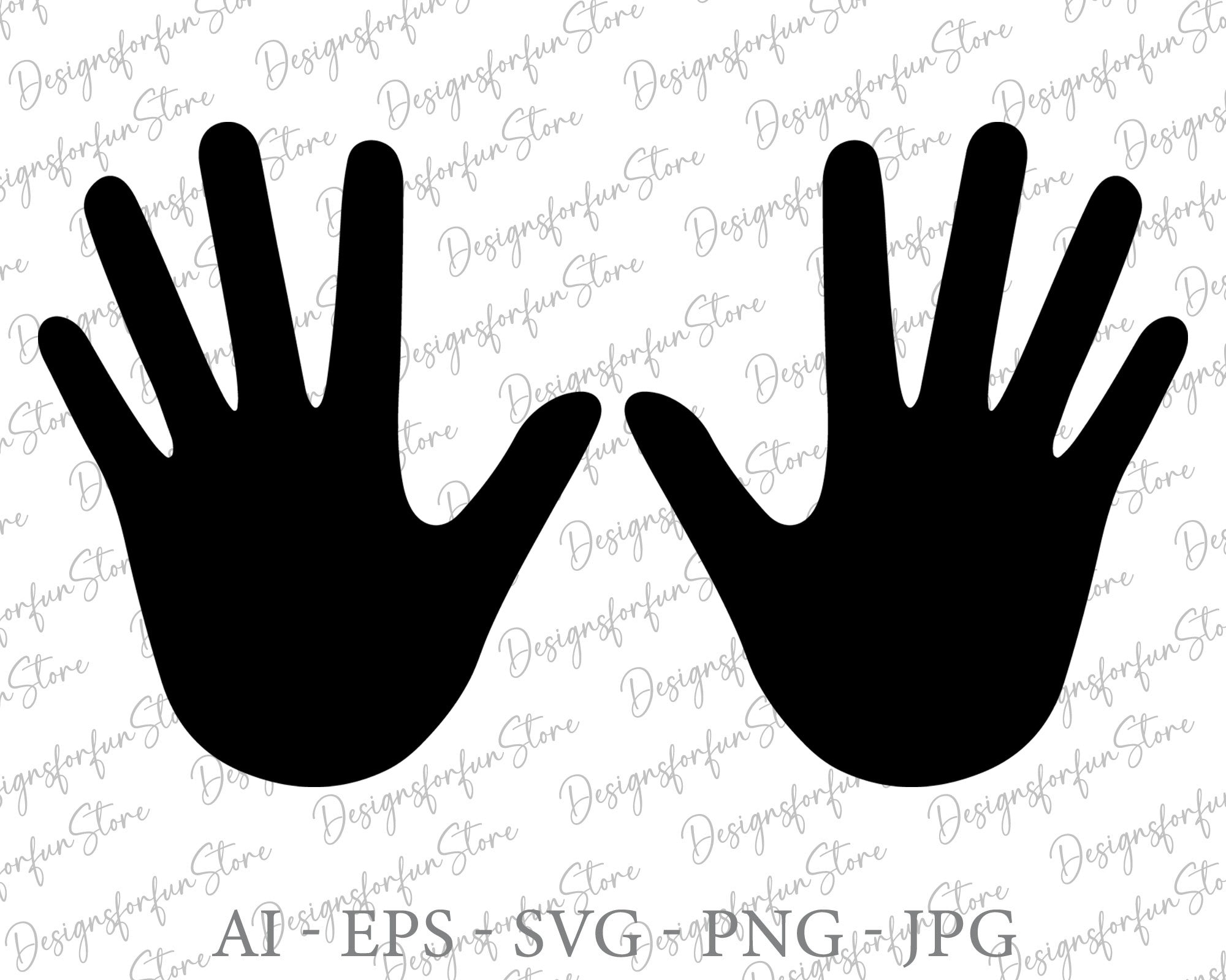 Hand Svg, Digital Download, Handprint Svg, Human Hand Svg, Silhouette ...