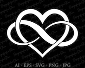 Infinity Heart Svg, Digital Download, Love Infinity Svg, Heart Svg, Svg Cut File, Valentine Svg, Infinity Heart Cutting Files, Silhouette