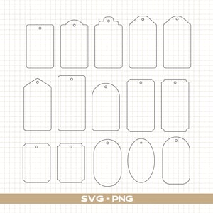 Etiqueta de presente Svg, Tag Outlines Png, Download digital, Tag Svg, Etiqueta Svg, Etiqueta de preço Png, Cricut, Formas de etiqueta de presente Svg, Silhueta, Arquivo de corte Svg