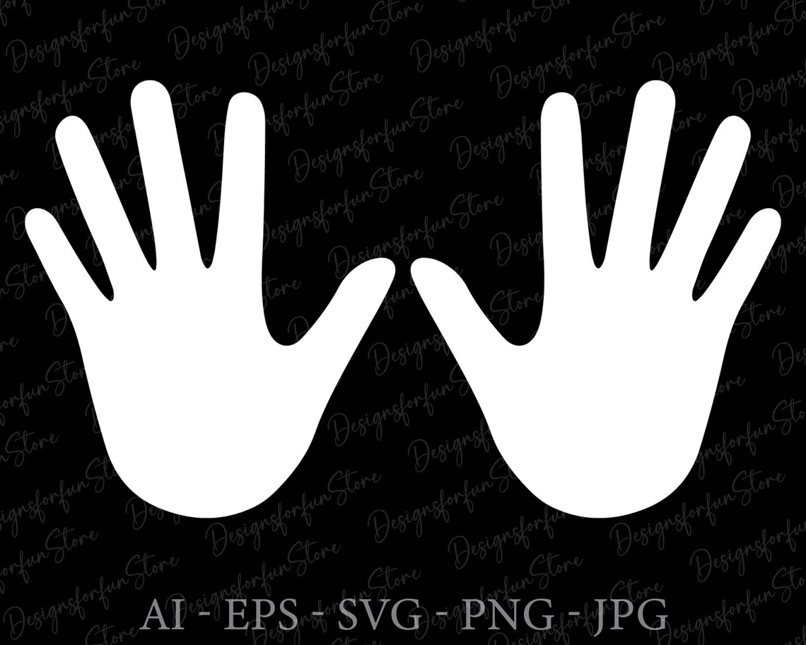 Hand Svg, Digital Download, Handprint Svg, Human Hand Svg, Silhouette ...