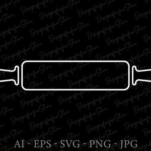 Rolling Pin Line Art Svg, Rolling Pin Svg, Cricut, Kitchen Svg, Silhouette, Baking Svg, Rolling Pin Pun Svg, Bakery Svg, Digital Download
