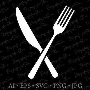 Cutlery Fork Knife Svg, Kitchen Svg, Digital Download, Cutlery Fork Svg, Cricut, Utensils Svg, Silhouette, Crossed Fork Svg, Svg Cut File