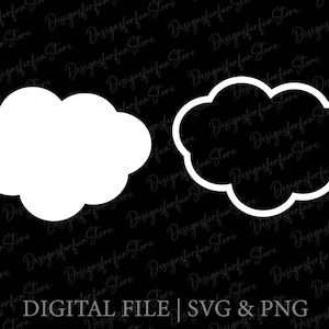 Cloud Svg, Digital Download, Cloud Outline Svg, Weather Svg, Black Clouds Svg, Silhouette, Clouds Cut File, Sky Svg, Cricut, Svg Cut File