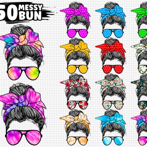 Messy Bun Bundle Png, Digital Download, Momlife Sublimation Bundle Png, Messy Hair Png, Messy Bun Glassy Png, Sublimation Design, Cut File