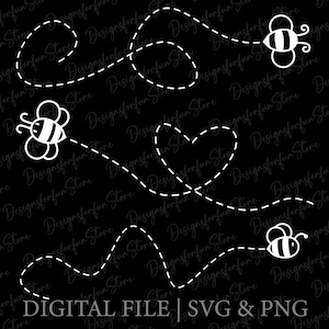 Bee Paths Svg, Digital Download, Flying Bee Svg, Bee Svg, Honeybee Svg, Bumble Bee Svg, Silhouette, Honey Bee Cut File, Cricut, Svg Cut File