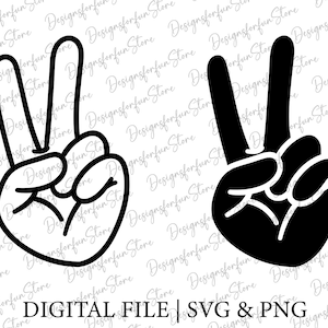 Vrede Hand Svg, Vrede Teken Svg, Outline Hand Svg, Hand Symbool, Silhouet Svg, Vrede Svg Clipart, Vinger, Cricut Cut Bestanden, Digitale Download