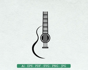 Guitarra svg, descarga digital, guitarra acústica svg, música de guitarra svg, vaso de guitarra svg, guitarrista svg, silueta, cricut, archivo de corte svg