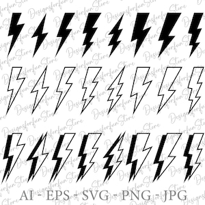 Lightning Bolts Svg, Flash Svg, Digital Download, Thunder Svg, Lightning Svg, Commercial Use, Bolts Svg, Storm Svg, Svg Cut File, Silhouette
