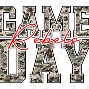 Gameday Rebels Mascot Svg, Camo Pattern Svg, Sublimation Design, Camo Rebels, Football Svg, Team Spirit, School Mascot, Digital Printable