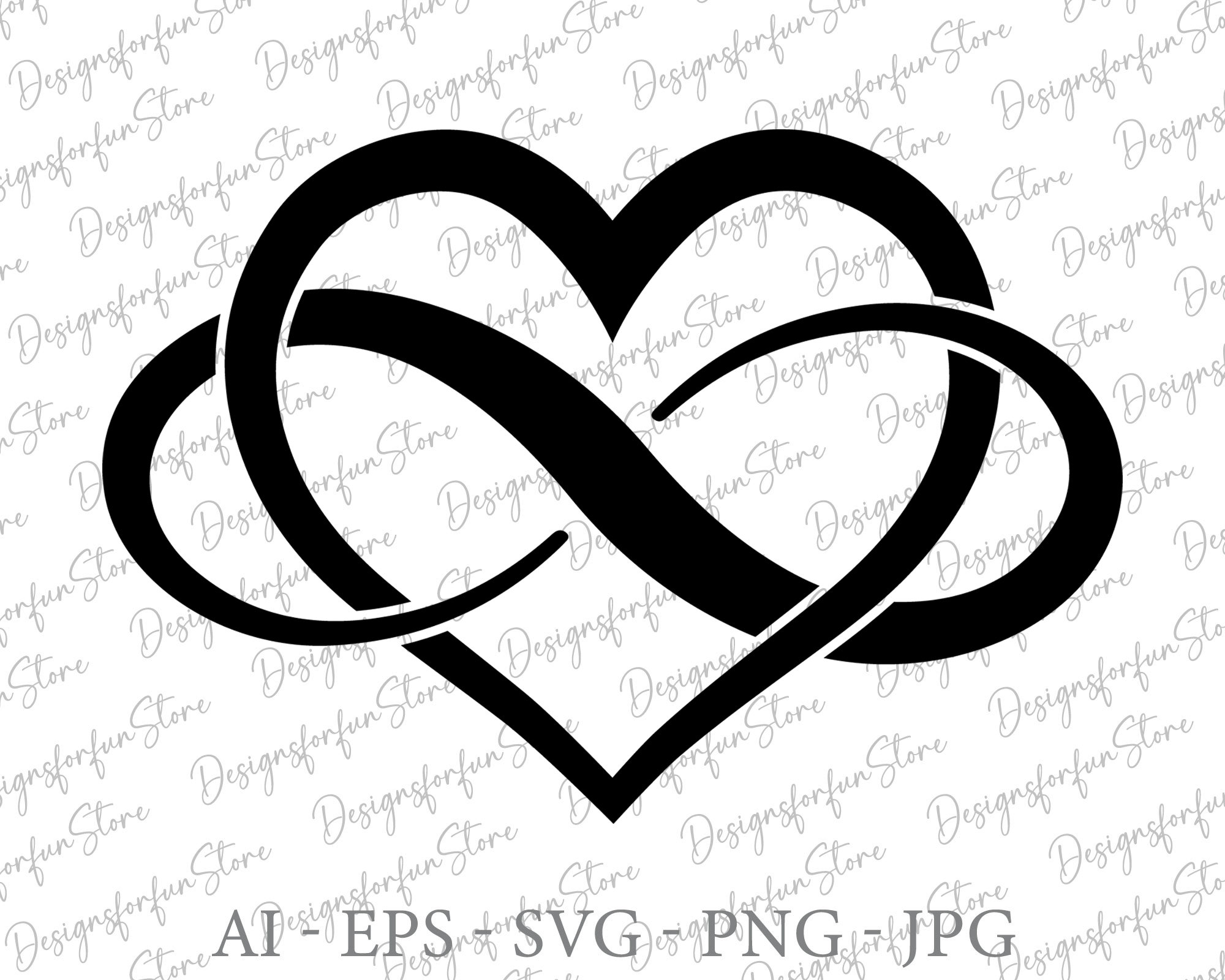 Infinity Heart Svg, Digital Download, Love Infinity Svg, Heart Svg, Svg ...