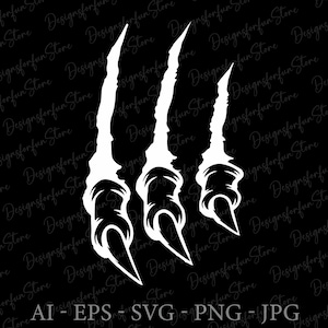 Claw Marks Svg, Digital Download, Krallen Svg, Sofort Download, Pfoten Svg, Kratzer Svg, Claw Svg, Silhouette Svg, Plotterdatei